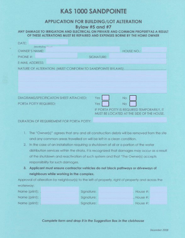 SandPointe Strata Forms